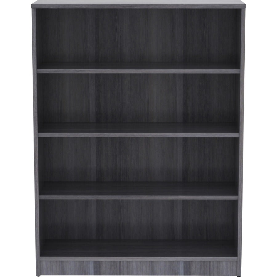 Lorell Laminate Bookcase - 4 Shelf(ves) - 48" Height x 36" Width x 12" Depth - Sturdy, Adjustable Shelf, Square Corner, 