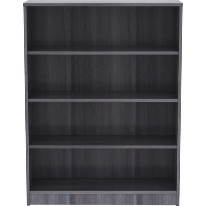 Lorell Laminate Bookcase - 4 Shelf(ves) - 48" Height x 36" Width x 12" Depth - Sturdy, Adjustable Shelf, Square Corner, 