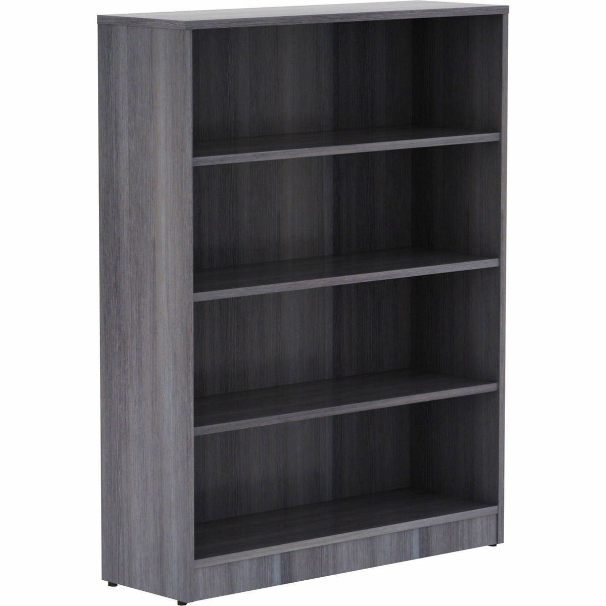 Lorell Laminate Bookcase - 4 Shelf(ves) - 48" Height x 36" Width x 12" Depth - Sturdy, Adjustable Shelf, Square Corner, 