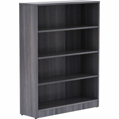 Lorell Laminate Bookcase - 4 Shelf(ves) - 48" Height x 36" Width x 12" Depth - Sturdy, Adjustable Shelf, Square Corner, 