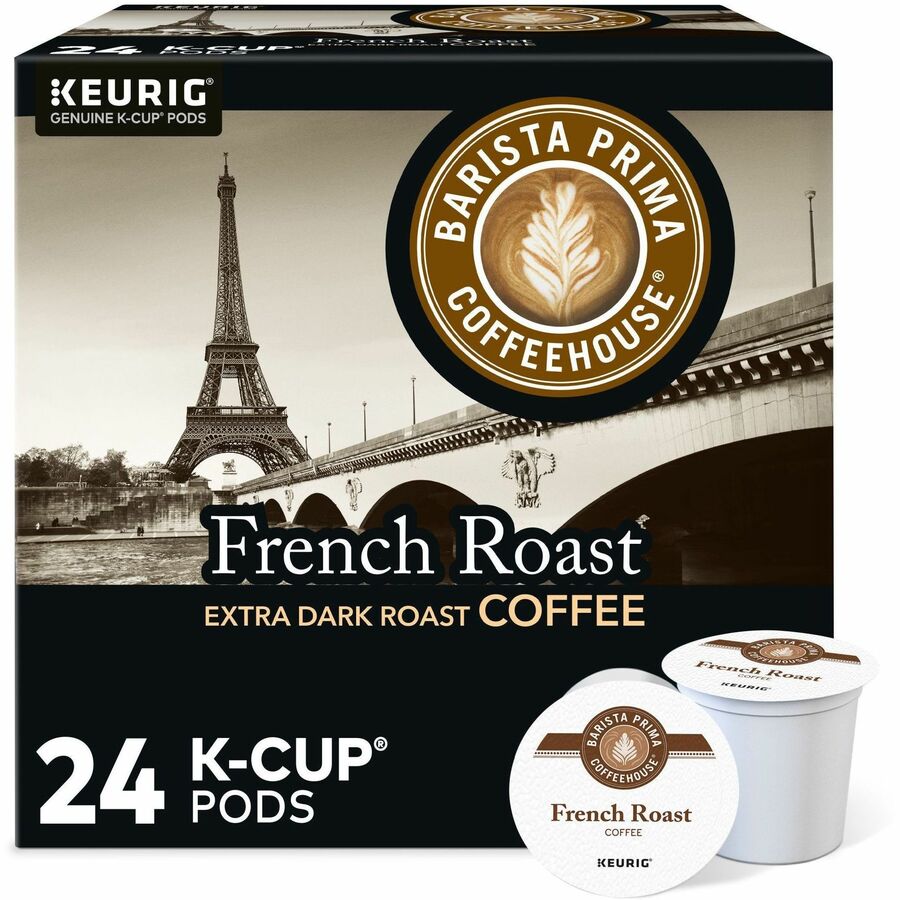 Barista Prima Coffeehouse® K-Cup French Roast Coffee - Compatible with Keurig Brewer - Dark - K-Cup - French Roast - 24/