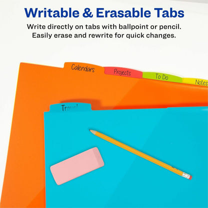 Avery Write & Erase Durable Plastic Dividers with Pocket - 8 x Divider(s) - 8 Write-on Tab(s) - 8 Tab(s)/Set - 1 Set