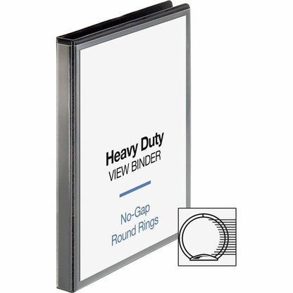 Business Source Heavy-duty View Binder - 1/2" Binder Capacity - Letter - 8 1/2" x 11" Sheet Size - 125 Sheet Capacity - 
