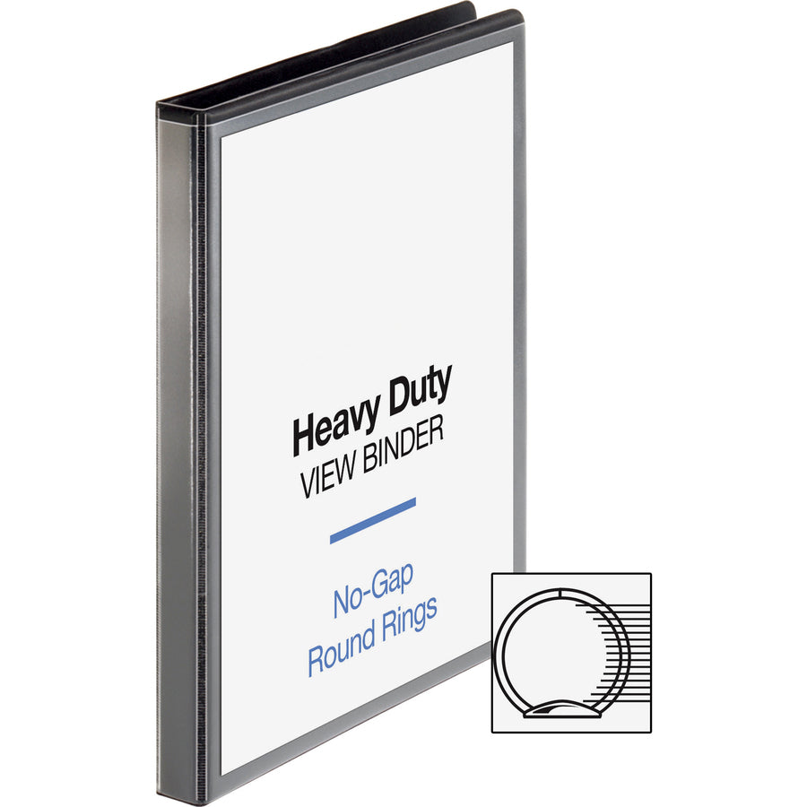 Business Source Heavy-duty View Binder - 1/2" Binder Capacity - Letter - 8 1/2" x 11" Sheet Size - 125 Sheet Capacity - 