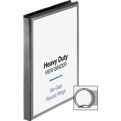 Business Source Heavy-duty View Binder - 1/2" Binder Capacity - Letter - 8 1/2" x 11" Sheet Size - 125 Sheet Capacity - 