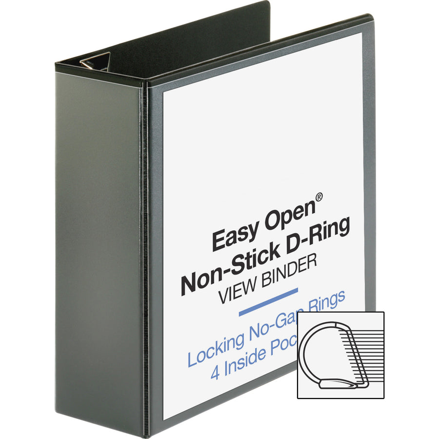 Business Source Locking D-Ring View Binder - 4" Binder Capacity - Letter - 8 1/2" x 11" Sheet Size - 775 Sheet Capacity 