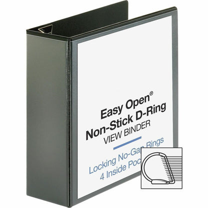 Business Source Locking D-Ring View Binder - 4" Binder Capacity - Letter - 8 1/2" x 11" Sheet Size - 775 Sheet Capacity 