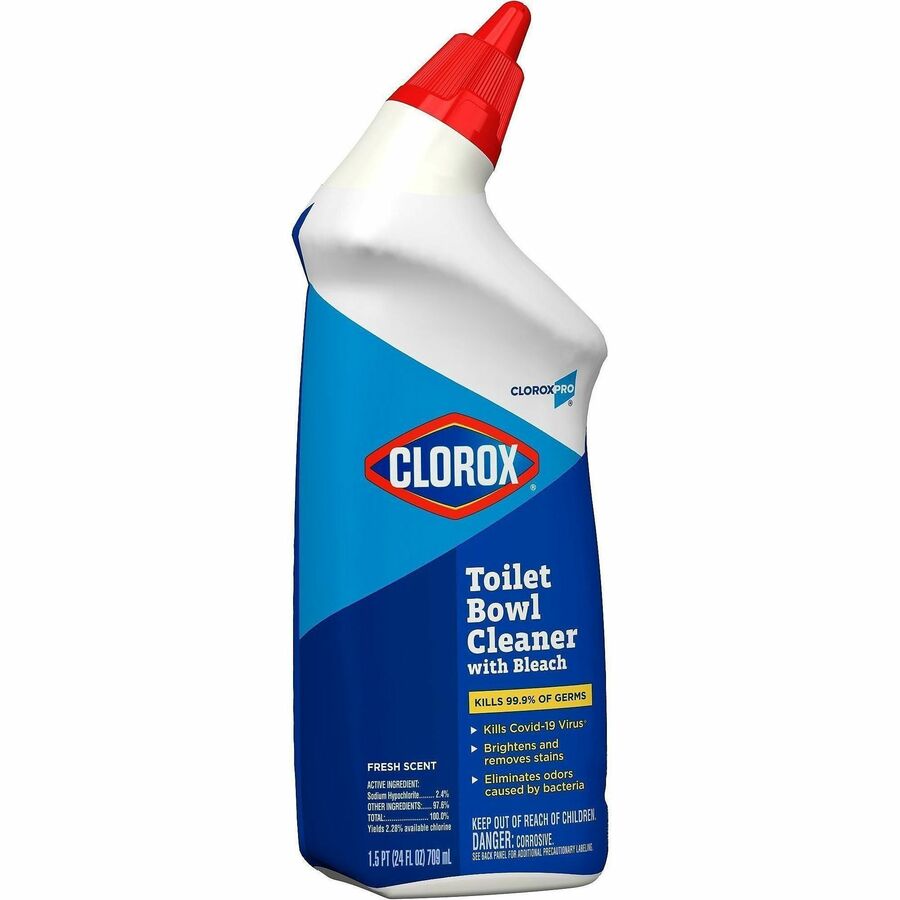 CloroxPro™ Toilet Bowl Cleaner with Bleach - For Multipurpose - Gel - 24 fl oz (0.8 quart) - Fresh Scent