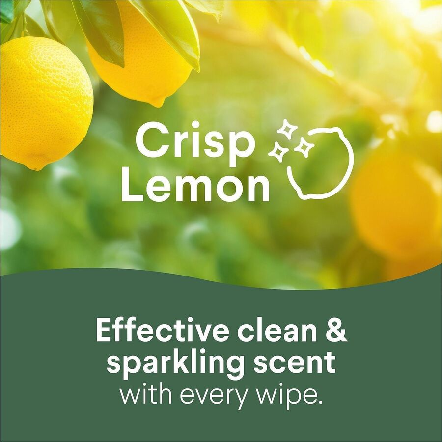 Clorox Disinfecting Cleaning Wipes - Ready-To-Use - Crisp Lemon Scent - Anti-bacterial, Textured, Bleach-free - Yellow -