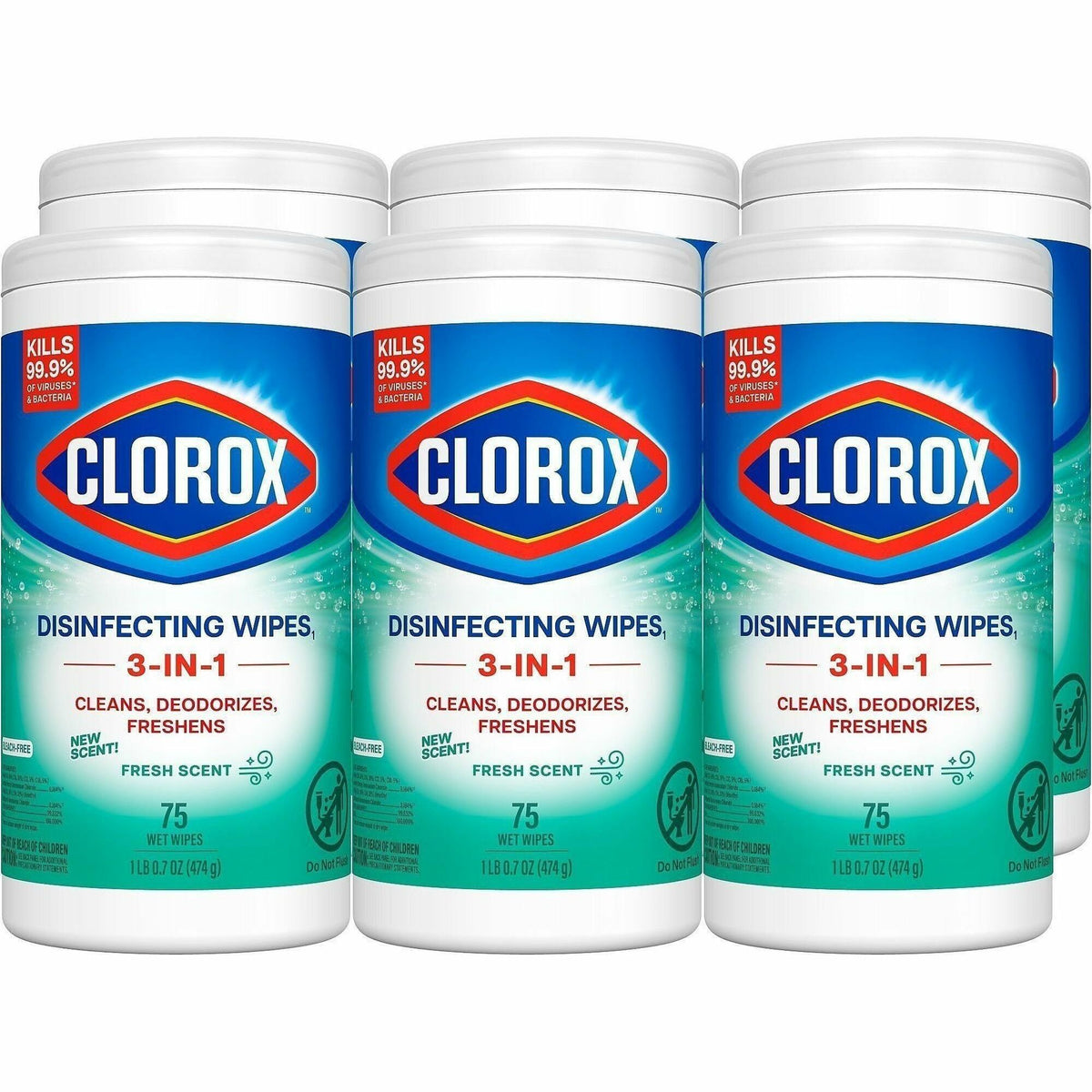 Clorox Disinfecting Wipes, Bleach-Free Cleaning Wipes - For Multipurpose - Fresh Scent - 40 / Bundle