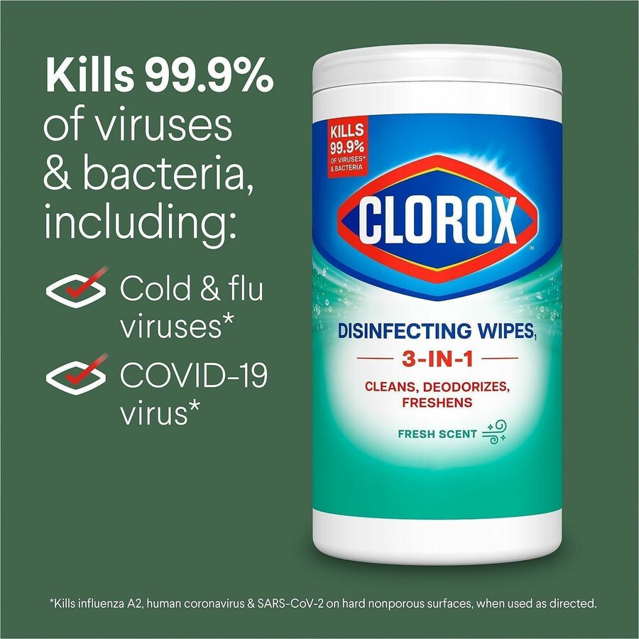 Clorox Disinfecting Wipes, Bleach-Free Cleaning Wipes - For Multipurpose - Fresh Scent - 40 / Bundle