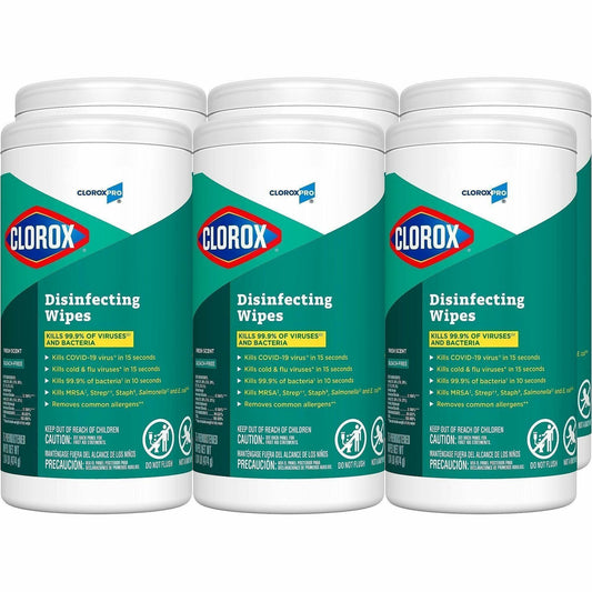 CloroxPro™ Disinfecting Wipes - For Multi Surface, Glass, Mirror - Ready-To-Use - Wipe - Fresh Scent - 40 / Bundle