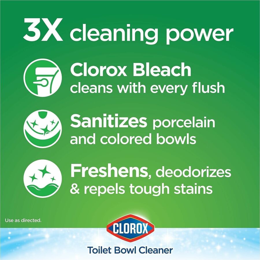 Clorox Ultra Clean Toilet Tablets Bleach - For Office, Commercial - Tablet - 3.50 oz (0.22 lb) - 70 / Bundle