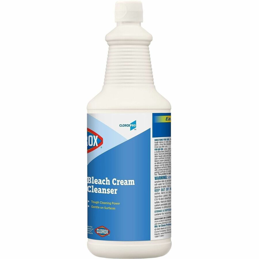 CloroxPro™ Bleach Cream Cleanser - 32 fl oz (1 quart) - Clear - 2 / Pallet