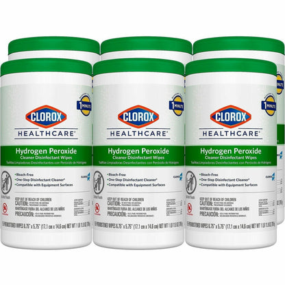 Clorox Healthcare Hydrogen Peroxide Cleaner Disinfectant Wipes - For Multi Surface, Multipurpose - Wipe - 5.75" Length x