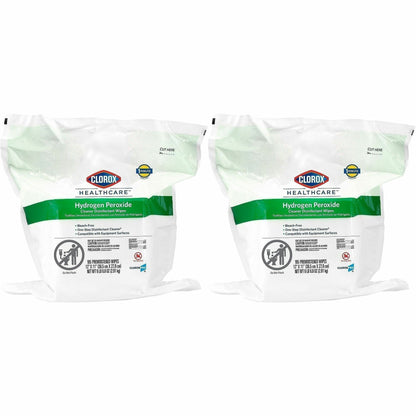 Clorox Healthcare Hydrogen Peroxide Cleaner Disinfectant Wipes Bucket Refill - 11" Length x 12" Width - Bleach-free, Ant