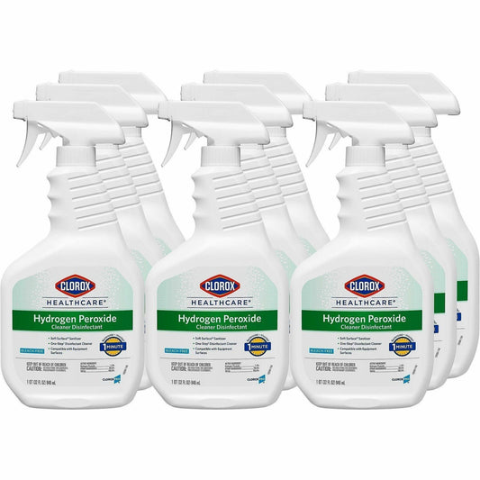 Clorox Healthcare Hydrogen Peroxide Cleaner Disinfectant Spray - 32 fl oz (1 quart) - Bleach-free, Antibacterial - Clear