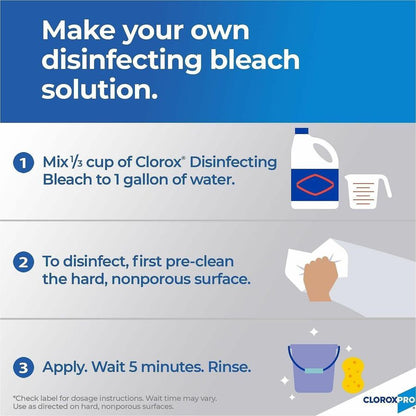 CloroxPro™ Germicidal Bleach - Concentrate - 121 fl oz (3.8 quart) - Recommended For: Germs Remover - Disinfectant, Anti