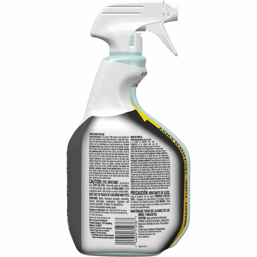 CloroxPro™ Urine Remover for Stains and Odors Spray - 32 fl oz (1 quart) - Bleach-free - White - 2 / Pallet