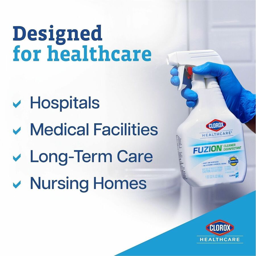 Clorox Healthcare Fuzion Cleaner Disinfectant Spray - For Multi Surface, Multipurpose - Ready-To-Use - Spray - 32 fl oz 