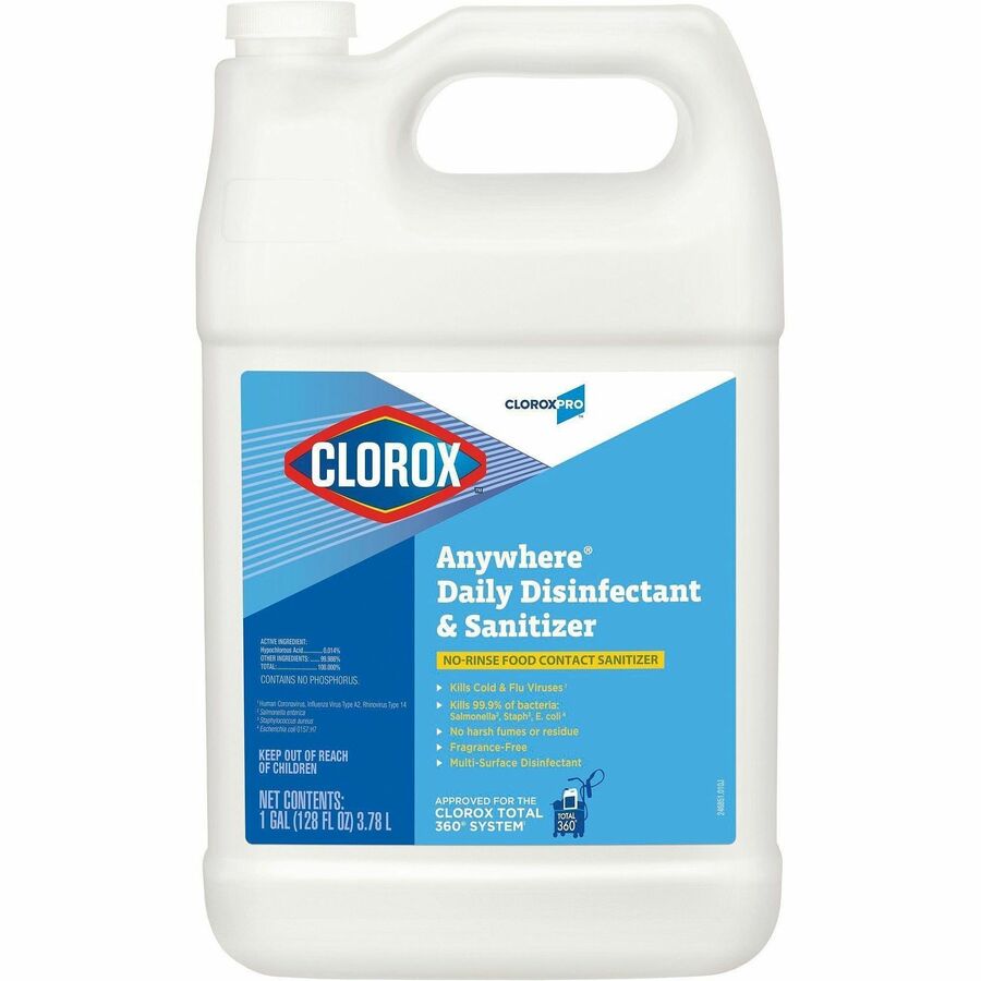 CloroxPro™ Anywhere Daily Disinfectant and Sanitizer Refill - 128 fl oz (4 quart) - Disinfectant, pH Balanced - Transluc