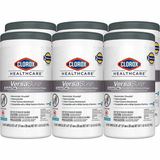 Clorox Healthcare VersaSure Cleaner Disinfectant Wipes - 8" Length x 6.75" Width - 6 / Carton