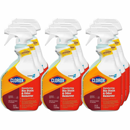 CloroxPro™ Disinfecting Bio Stain & Odor Remover Spray - Ready-To-Use - 32 fl oz (1 quart) - 9 / Carton