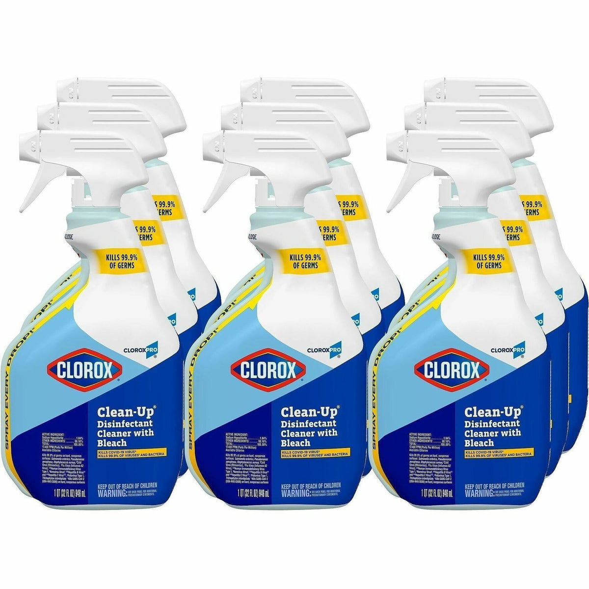 CloroxPro™ Clean-Up Disinfectant Cleaner Spray with Bleach - Ready-To-Use - 32 fl oz (1 quart) - Antibacterial, Disinfec