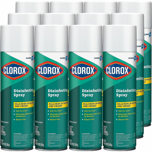 CloroxPro™ Disinfecting Spray - For Multipurpose, Multi Surface - Spray - 19 fl oz (0.6 quart) - Fresh Scent - 36 / Bund