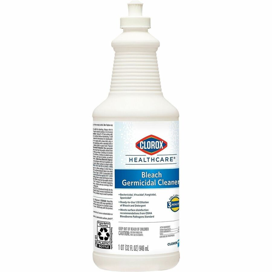 Clorox Healthcare Pull-Top Bleach Germicidal Cleaner - Ready-To-Use - 32 fl oz (1 quart) - Anti-corrosive, Antibacterial