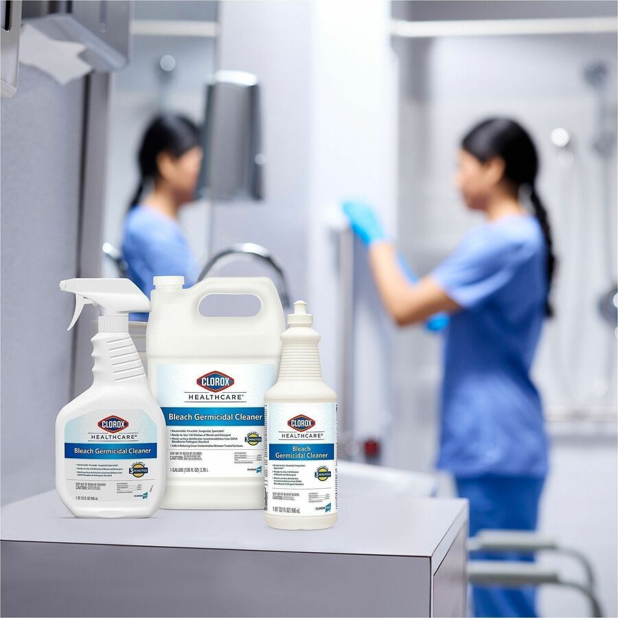 Clorox Healthcare Bleach Germicidal Cleaner Spray - Ready-To-Use - 32 fl oz (1 quart) - Anti-corrosive, Antibacterial, D