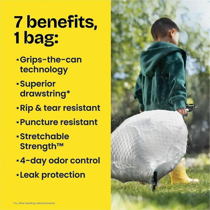 Glad ForceFlex Tall Kitchen Drawstring Trash Bags - Fresh Clean with Febreze Freshness - 13 gal Capacity - 40 / Bundle