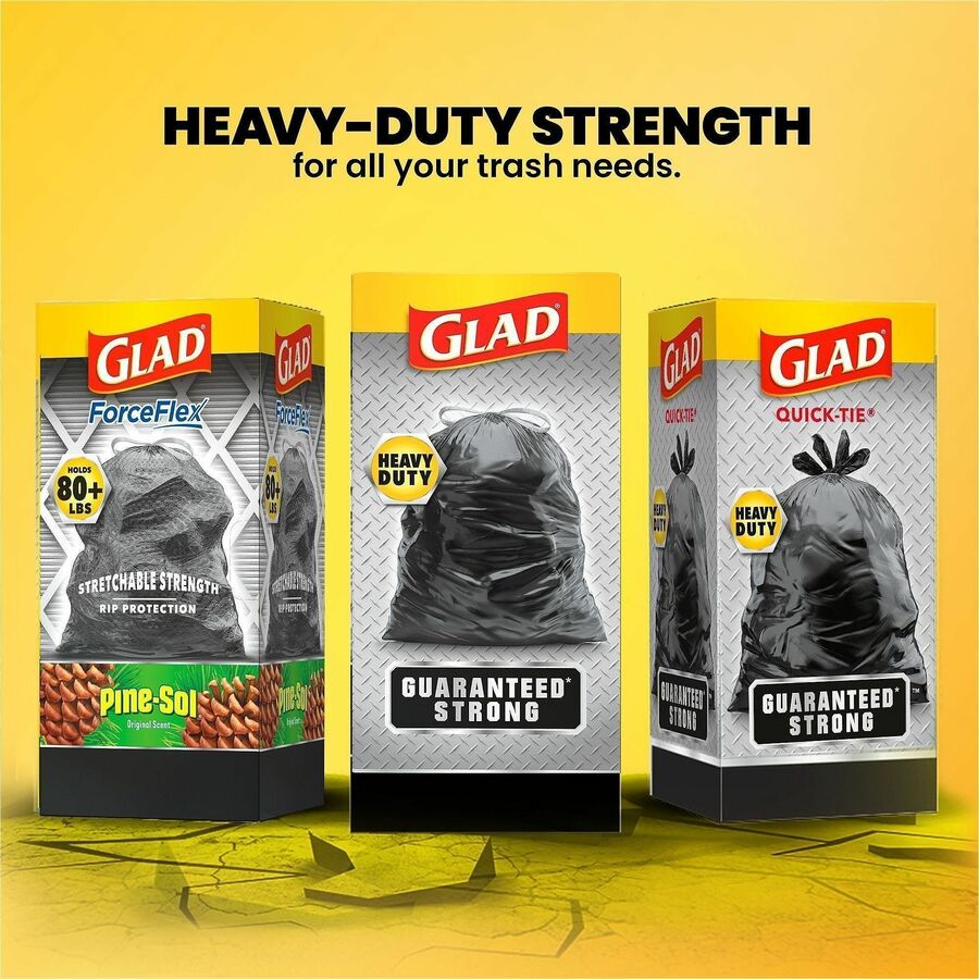 Glad Strong Large Drawstring Trash Bags - Large Size - 30 gal Capacity - 32.99" Length x 30" Width x 1.05 mil (27 Micron
