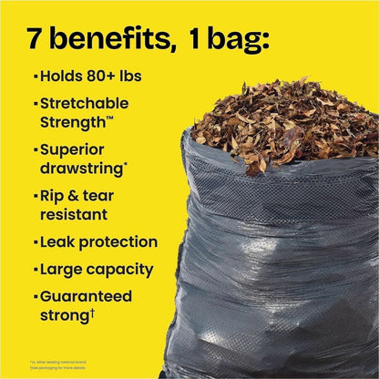 Glad ForceFlex Heavy-Duty Large Drawstring Trash Bags - Large Size - 30 gal Capacity - 32.01" Length x 30" Width x 0.90 