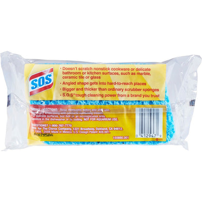 S.O.S All Surface Scrubber Sponge - 4.5" Height x 2.5" Width x 0.9" Depth - 175 / Bundle - Cellulose, Scrim - Blue