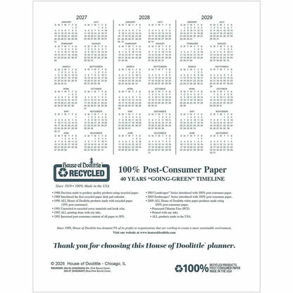 House of Doolittle Monthly Calendar Planner 2 Year Black Hard Cover 8-1/2 x 11 Inches - Julian Dates - Monthly - 24 Mont