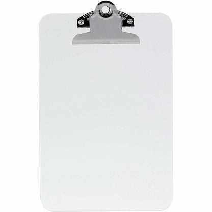 Business Source Plastic Clipboard - 6" x 9" Sheet Size - Spring Clip - Plastic - Clear - 12 / Box