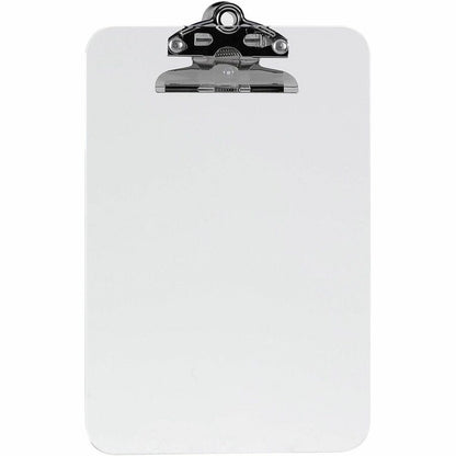 Business Source Plastic Clipboard - 6" x 9" Sheet Size - Spring Clip - Plastic - Clear - 12 / Box