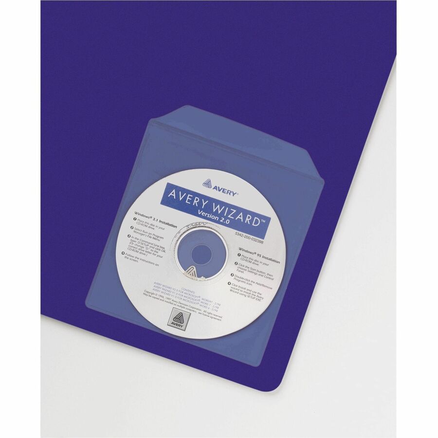 Avery® Vinyl Self-Adhesive Media/CD/DVD Pockets - 10 x CD/DVD Capacity - Top Loading - Clear - Vinyl - 10 / Pack