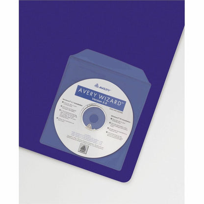 Avery® Vinyl Self-Adhesive Media/CD/DVD Pockets - 10 x CD/DVD Capacity - Top Loading - Clear - Vinyl - 10 / Pack