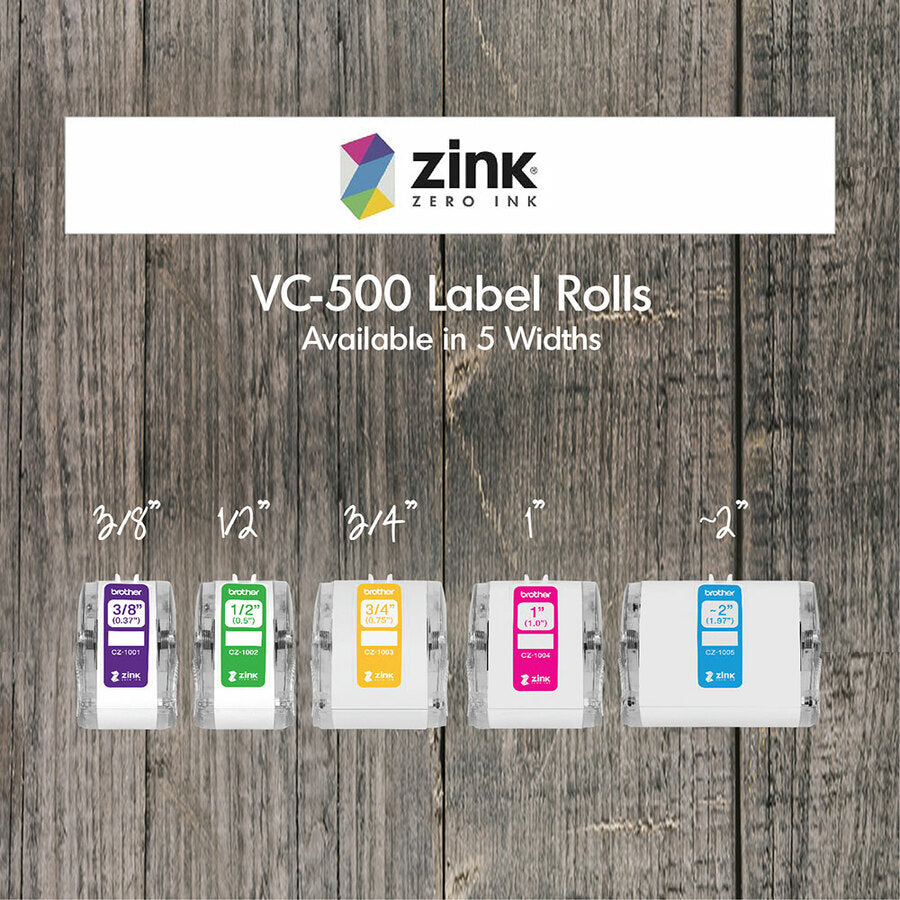 Brother Multipurpose Label - 3/4" Width - Zero Ink (ZINK) - Paper - Water Resistant - 1 Each