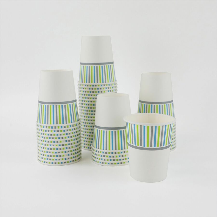 Genuine Joe 12 oz Hot Beverage Cups - 12 fl oz - Assorted - Paper - Hot Chocolate, Cappuccino, Tea, Coffee, Beverage - 5