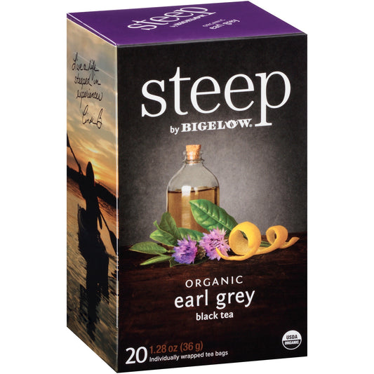 Steep by Bigelow® Organic Earl Grey Black Tea Bag - 1.3 oz - 20 Teabag - GMO Free - Kosher - Organic - 20 / Box