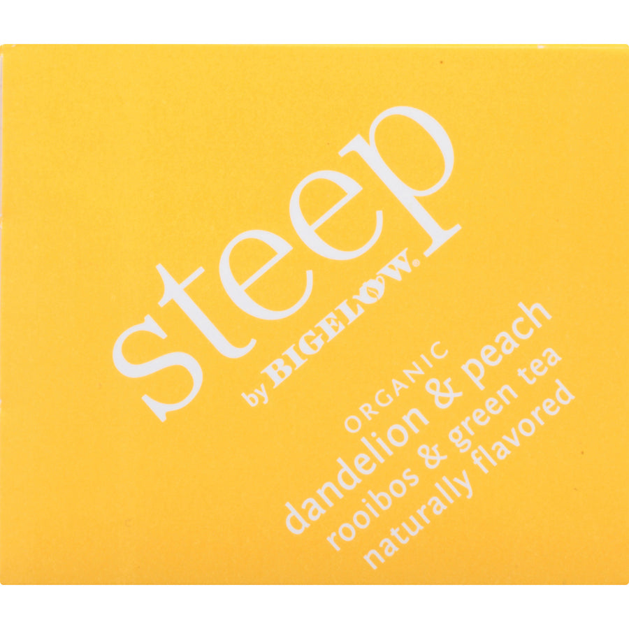 Steep by Bigelow® Organic Dandelion & Peach Rooibos & Green Tea Herbal Tea, Green Tea Bag - 1.2 oz - 20 Teabag - Caffein