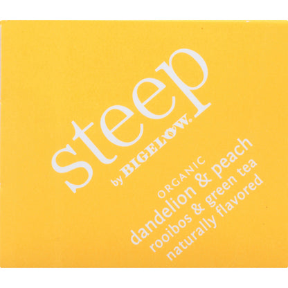 Steep by Bigelow® Organic Dandelion & Peach Rooibos & Green Tea Herbal Tea, Green Tea Bag - 1.2 oz - 20 Teabag - Caffein