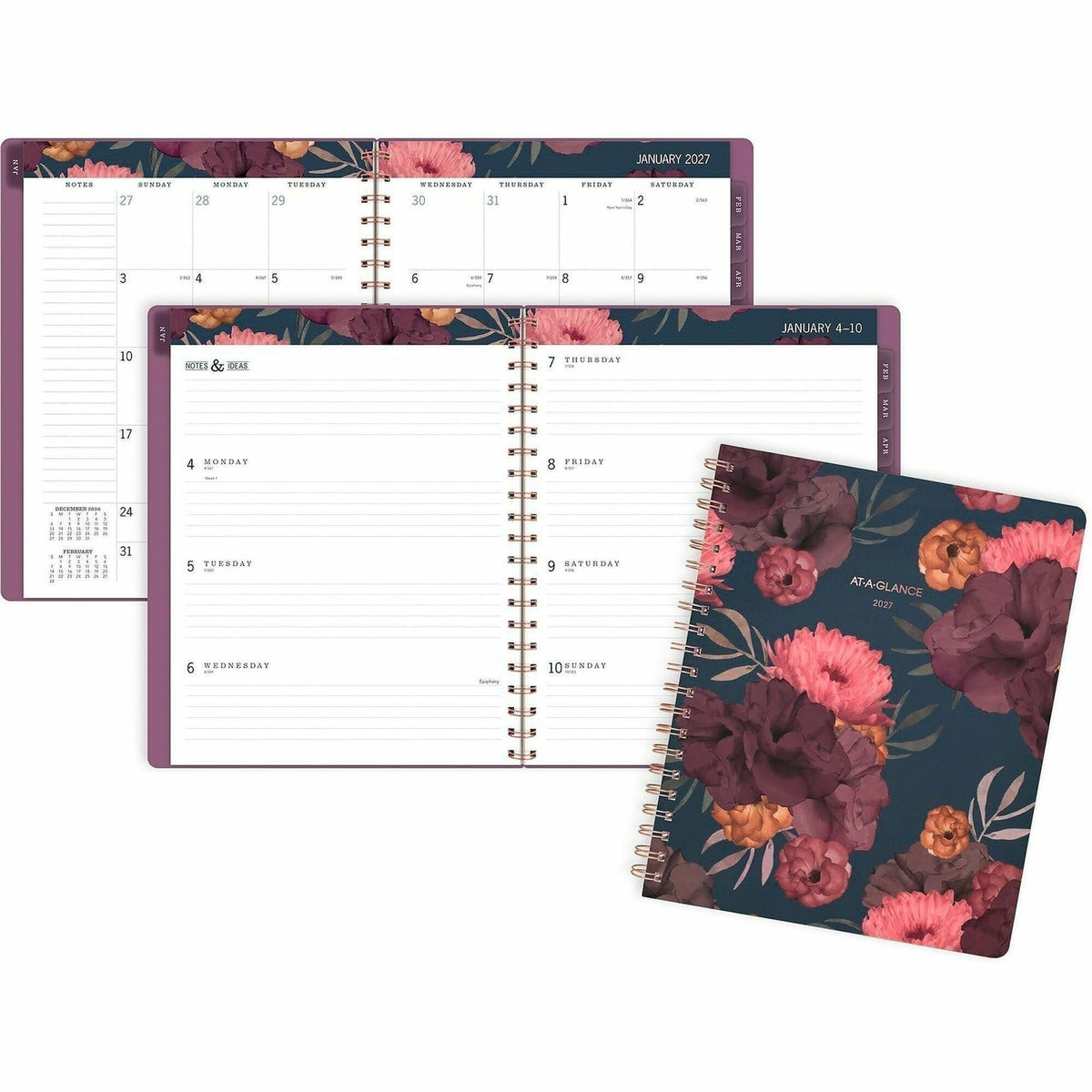 At-A-Glance Dark Romance Weekly Monthly Planner, Large, 8 1/2" x 11" - Large - Julian Dates - Weekly, Monthly - 13 Month