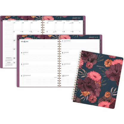 At-A-Glance Dark Romance Weekly Monthly Planner, Large, 8 1/2" x 11" - Large - Julian Dates - Weekly, Monthly - 13 Month