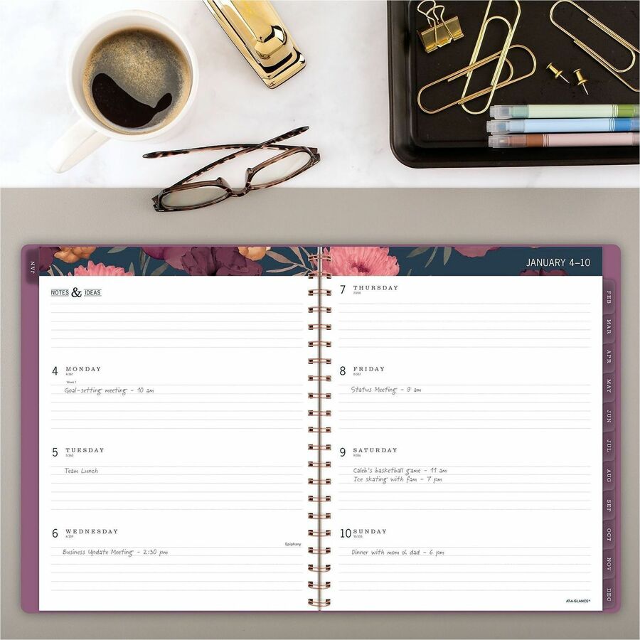 At-A-Glance Dark Romance Weekly Monthly Planner, Large, 8 1/2" x 11" - Large - Julian Dates - Weekly, Monthly - 13 Month