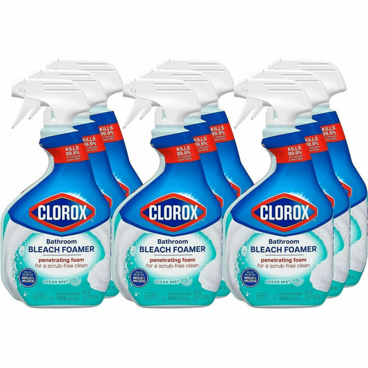 Clorox Disinfecting Bathroom Foamer with Bleach - For Bathroom - 30 fl oz (0.9 quart) - Ocean Mist Scent - 3 / Carton