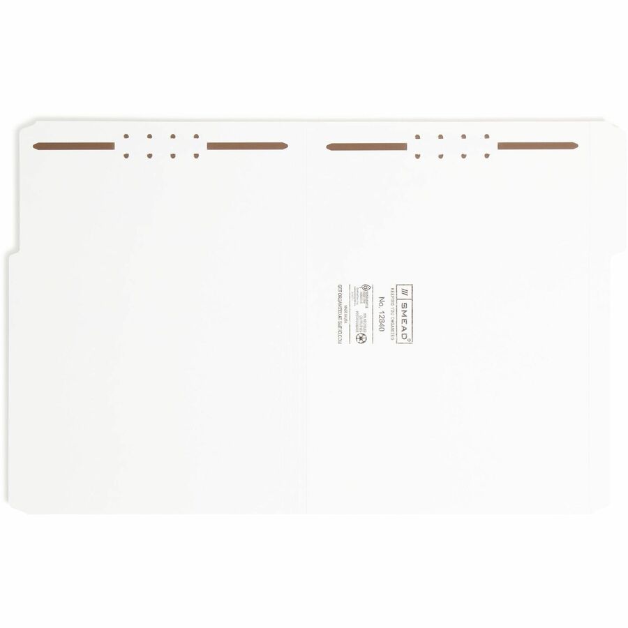 Smead 1/3 Tab Cut Letter Recycled Fastener Folder - 8 1/2" x 11" - 3/4" Expansion - 2 x Prong K Style Fastener - 2" Fast